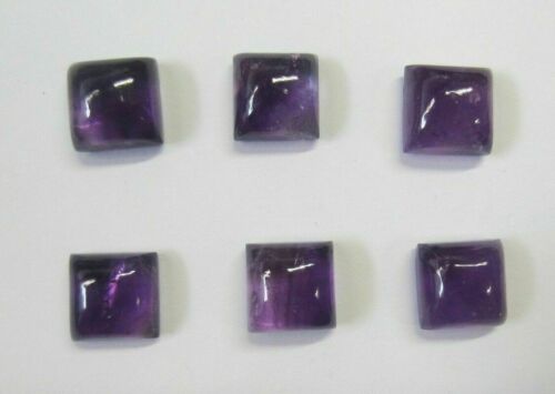 2pcs 7mm Natural African Amethyst Square Cabochon Gemstones Cab Gems Jewelry