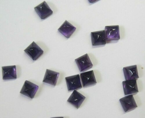 4pcs 4mm Natural African Amethyst Square Cabochon Gemstones Cab Gems Jewelry