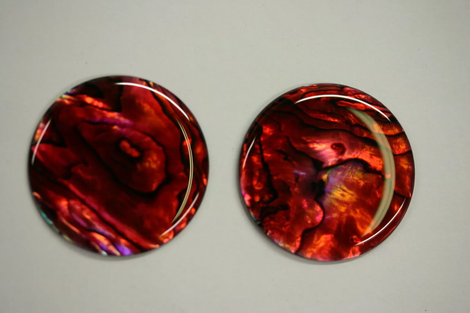 25mm Natural Paua Shell Red Calibrated Round Cabochon Gemstones Gems Cab Jewelry