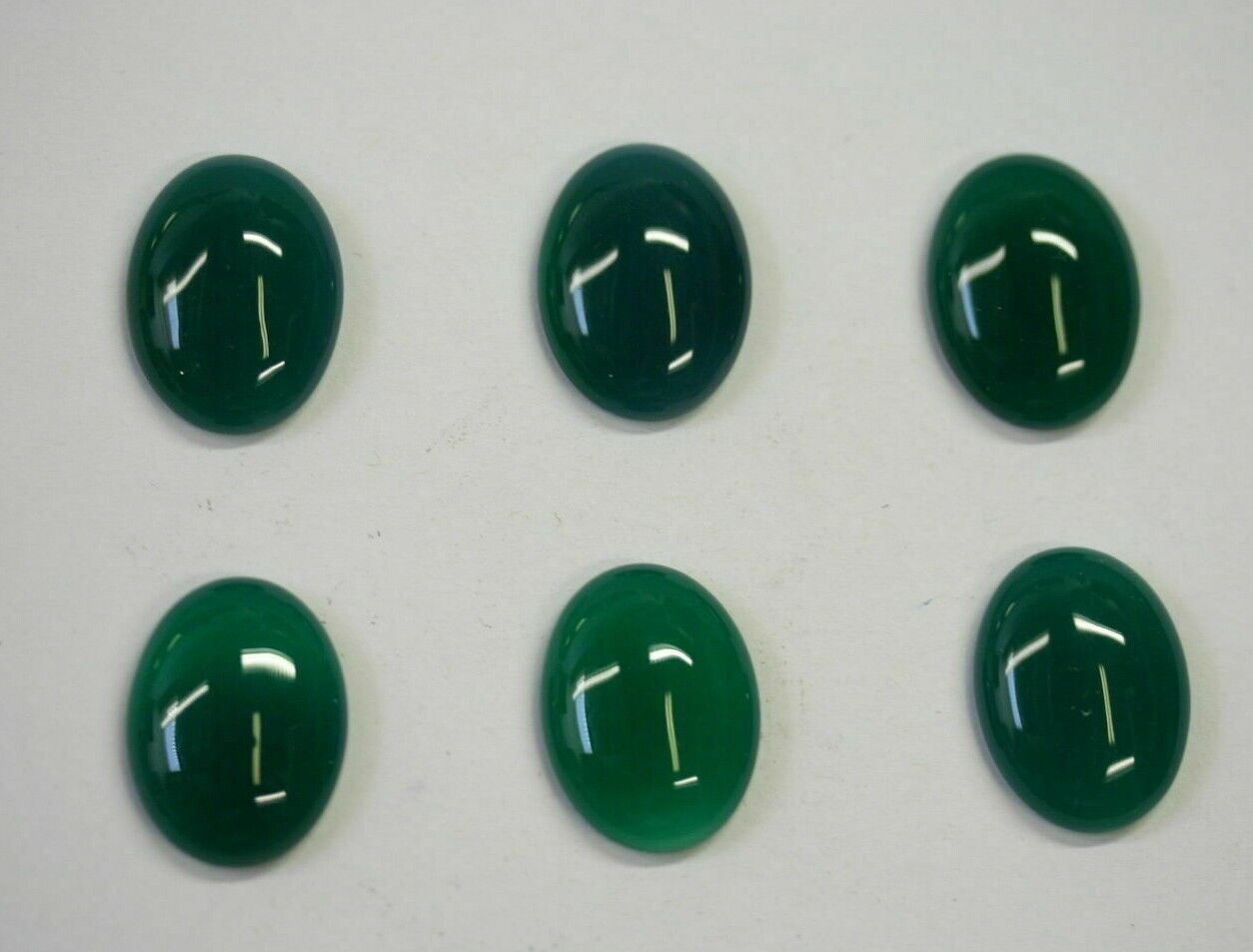 4pcs 13x18mm Natural Green Onyx Calibrated Oval Cabochon Gemstones Gems Jewelry
