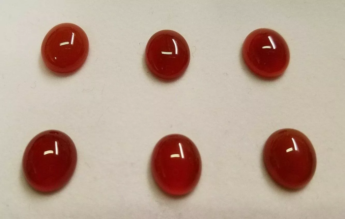 10pcs 4x6mm Natural Carnelian Calibrated Oval Cabochon Cab Gemstones Jewelry